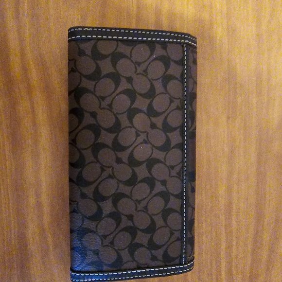 Signature C "Coach" Wallet Full Sized Trifold Brown Tan - Picture 2 of 5